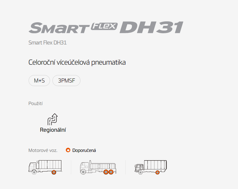 Nákladní pneumatika Hankook Smart Flex DH31 - použití